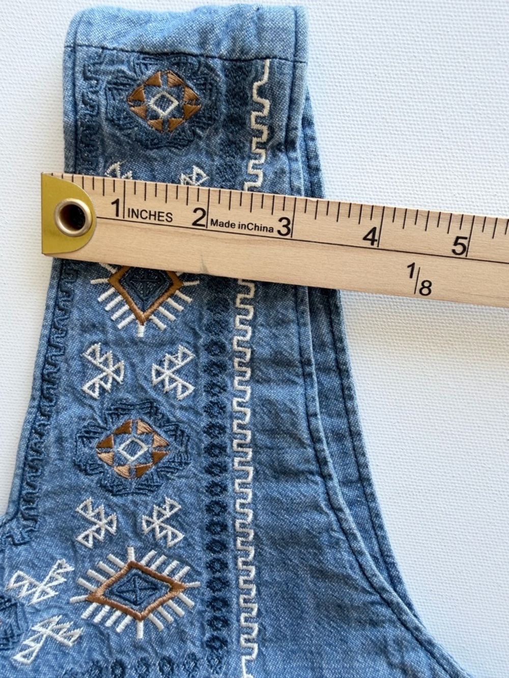 Wrangler Retro Embroidered Chambray Tank Top XL Western Boho Cotton - Picture 8 of 10